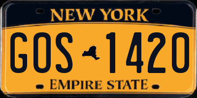 NY license plate GOS1420