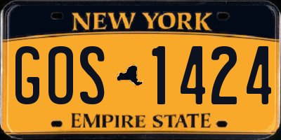 NY license plate GOS1424