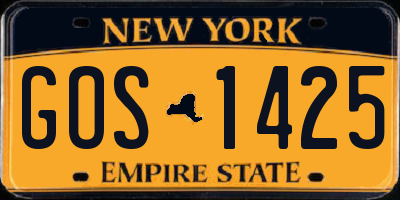 NY license plate GOS1425