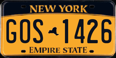 NY license plate GOS1426