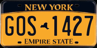 NY license plate GOS1427