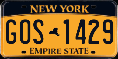 NY license plate GOS1429