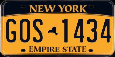 NY license plate GOS1434