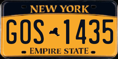 NY license plate GOS1435