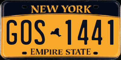 NY license plate GOS1441