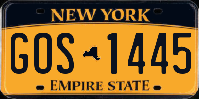 NY license plate GOS1445