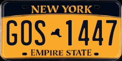 NY license plate GOS1447