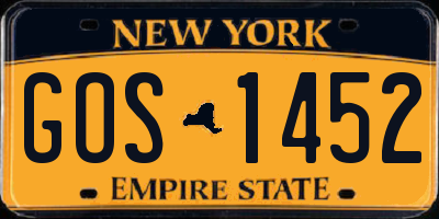 NY license plate GOS1452