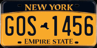 NY license plate GOS1456
