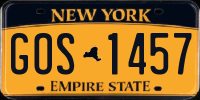 NY license plate GOS1457