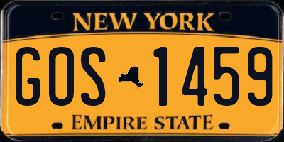 NY license plate GOS1459