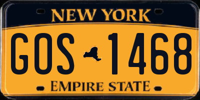 NY license plate GOS1468