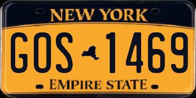NY license plate GOS1469