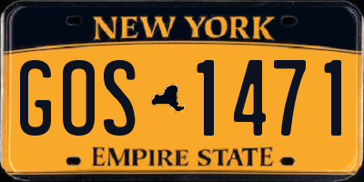 NY license plate GOS1471