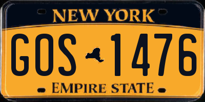 NY license plate GOS1476