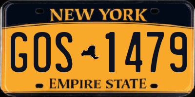 NY license plate GOS1479