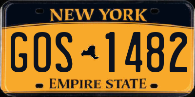 NY license plate GOS1482