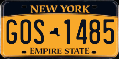NY license plate GOS1485