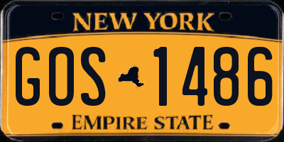 NY license plate GOS1486