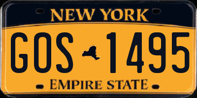 NY license plate GOS1495