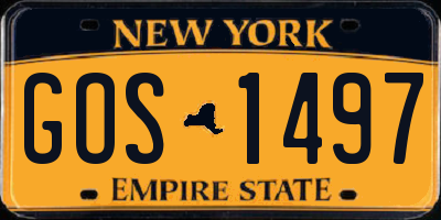 NY license plate GOS1497