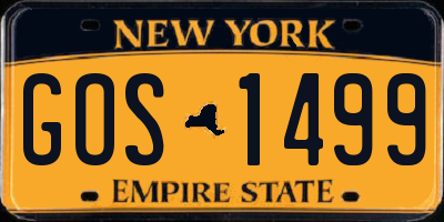 NY license plate GOS1499