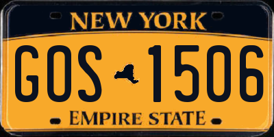 NY license plate GOS1506