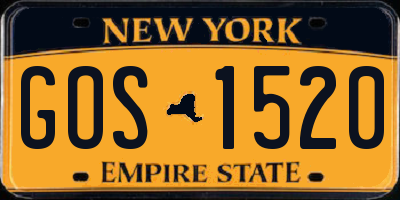 NY license plate GOS1520