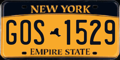 NY license plate GOS1529