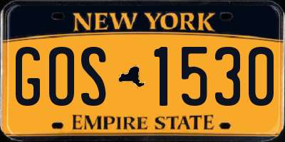 NY license plate GOS1530