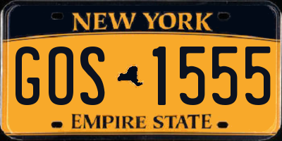 NY license plate GOS1555