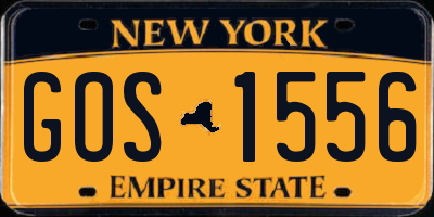 NY license plate GOS1556