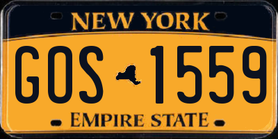 NY license plate GOS1559