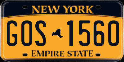 NY license plate GOS1560