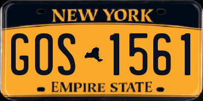 NY license plate GOS1561