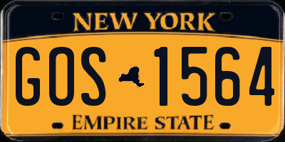 NY license plate GOS1564