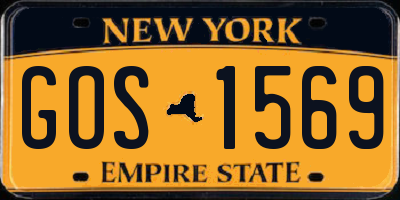 NY license plate GOS1569