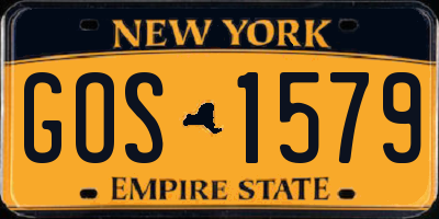 NY license plate GOS1579