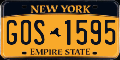 NY license plate GOS1595