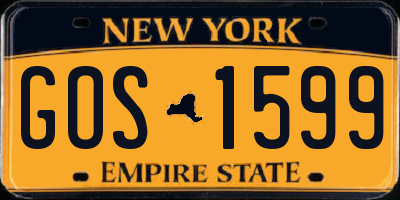 NY license plate GOS1599
