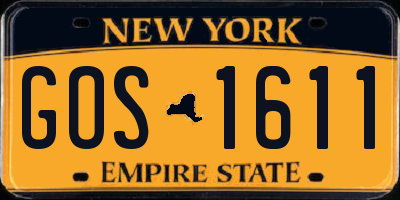 NY license plate GOS1611