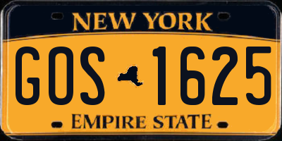 NY license plate GOS1625
