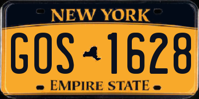 NY license plate GOS1628