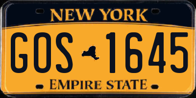 NY license plate GOS1645