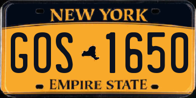 NY license plate GOS1650