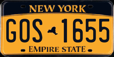 NY license plate GOS1655