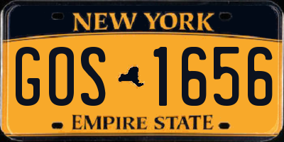 NY license plate GOS1656