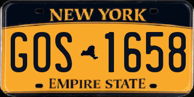 NY license plate GOS1658