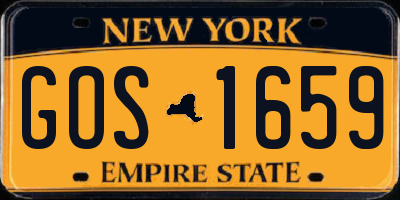 NY license plate GOS1659