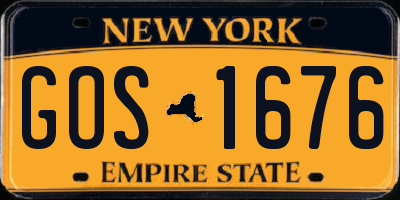 NY license plate GOS1676